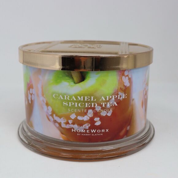 Homeworx by Harry Slatkin CARAMEL APPLE SPICED TEA Candle 18oz 4 Wick Candle - Picture 1 of 3